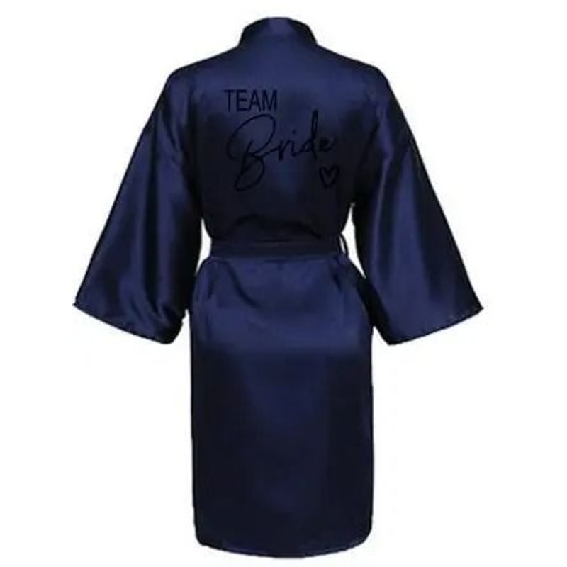 Womens Team Bride Satin Kimono Robe 3