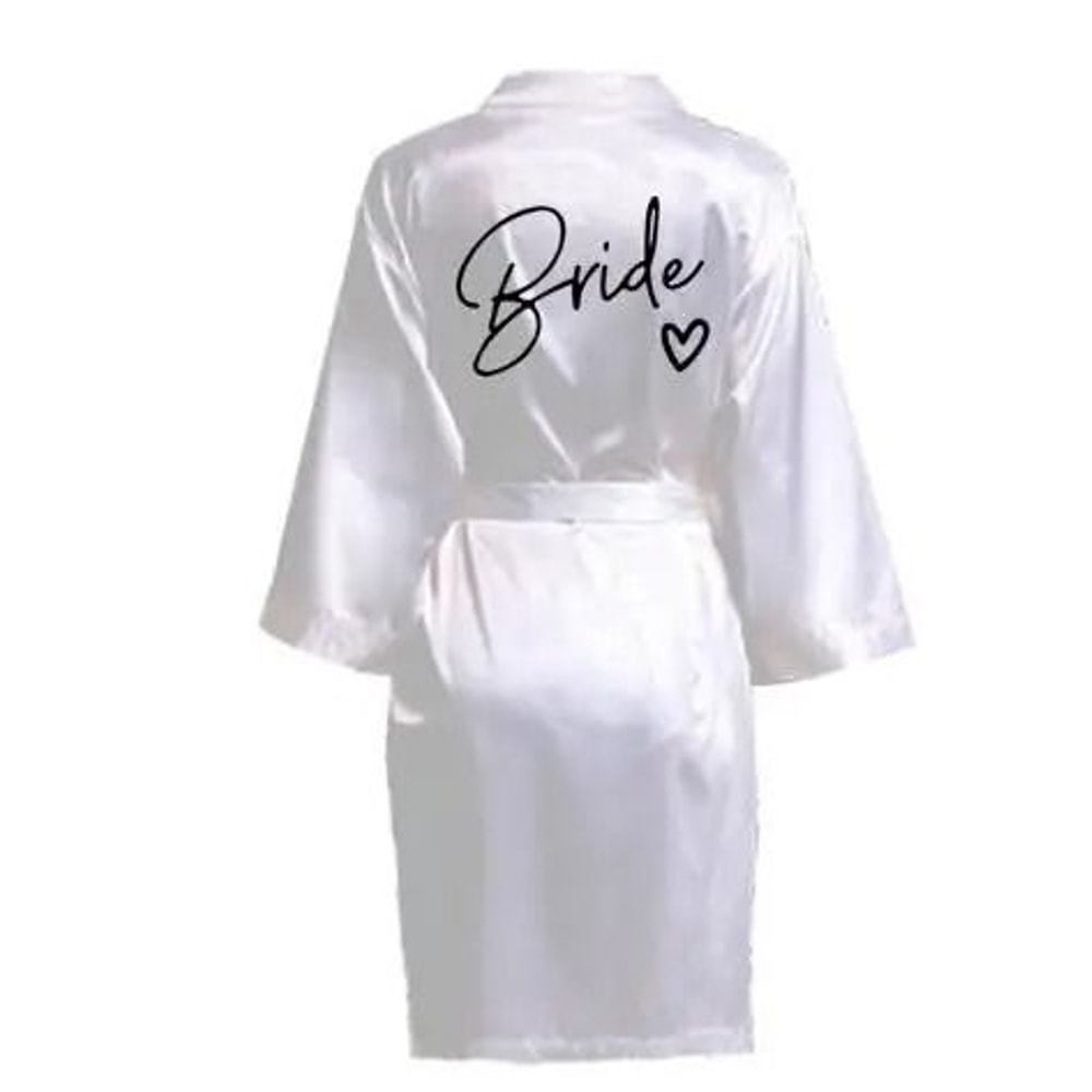 Womens Team Bride Satin Kimono Robe 6