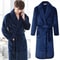 Mens Plus Size Thick Flannel Coral Fleece Robe 0