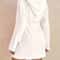 Womens Cozy Hooded Solid Color Fleece Robe 1