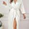 Womens Elegant Belted Satin Silky Bathrobe 11