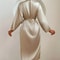 Womens Elegant Belted Satin Silky Bathrobe 1