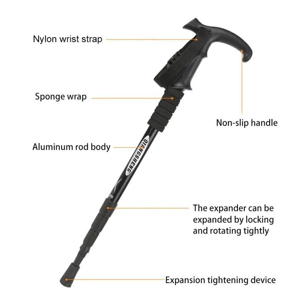 Unisex 4 Section Portable Folding Trekking Pole 2
