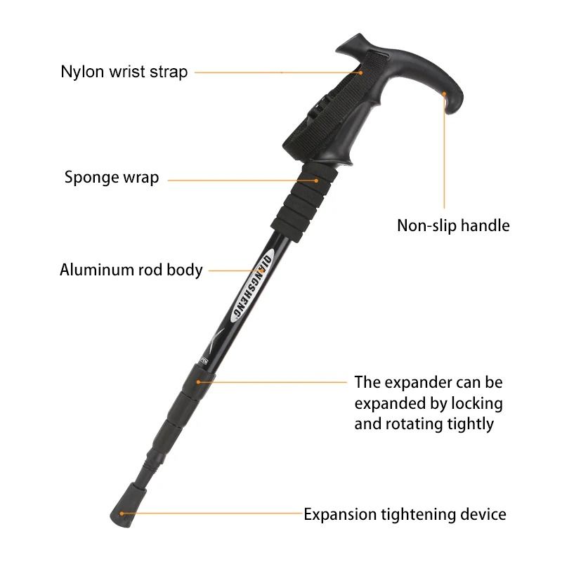 Unisex 4 Section Portable Folding Trekking Pole 2