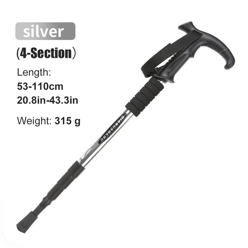 Unisex 4 Section Portable Folding Trekking Pole 9