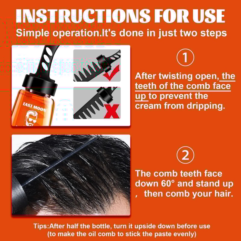 Professional Retro Pompadour Styling Wax And Integrated Comb Kit 3