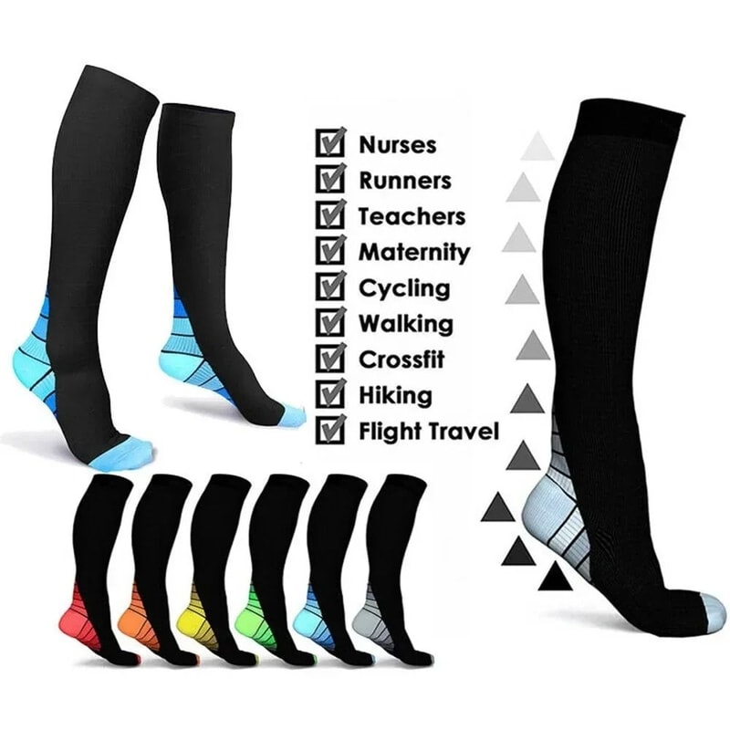 Gradient Pressure Knee High Compression Stockings Pair 1