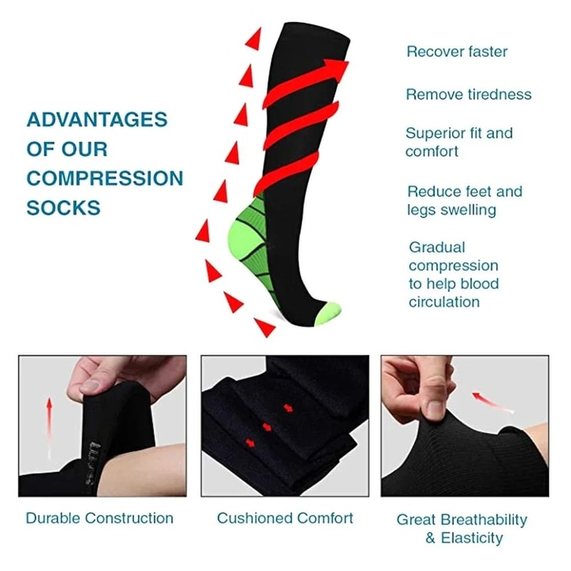Gradient Pressure Knee High Compression Stockings Pair 3