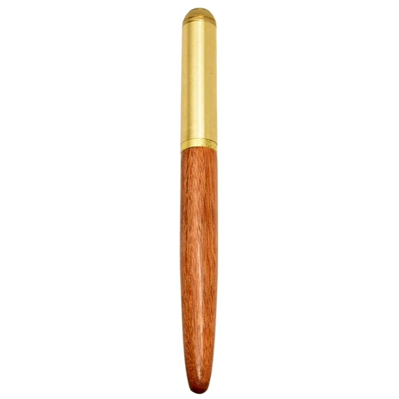 Handcrafted Rosewood And Bronze Fineline Fountain Pen 9