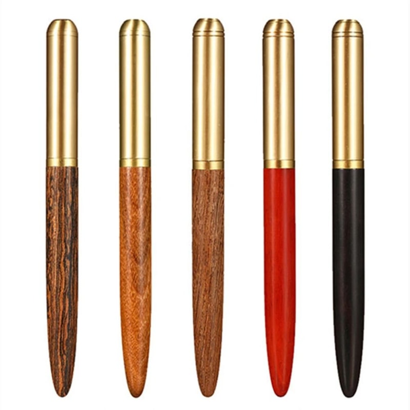 Handcrafted Rosewood And Bronze Fineline Fountain Pen 3