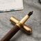 Handcrafted Rosewood And Bronze Fineline Fountain Pen 5