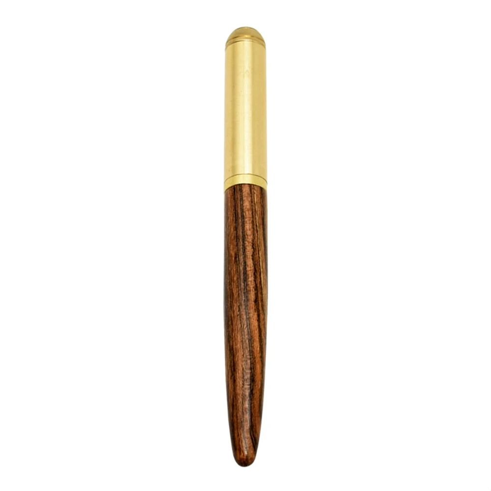 Handcrafted Rosewood And Bronze Fineline Fountain Pen 8