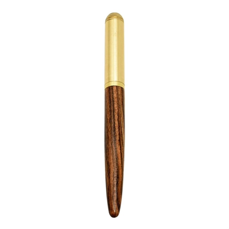 Handcrafted Rosewood And Bronze Fineline Fountain Pen 8