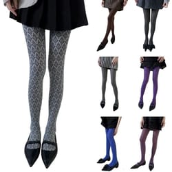 ornate botanical jacquard patterned hosiery