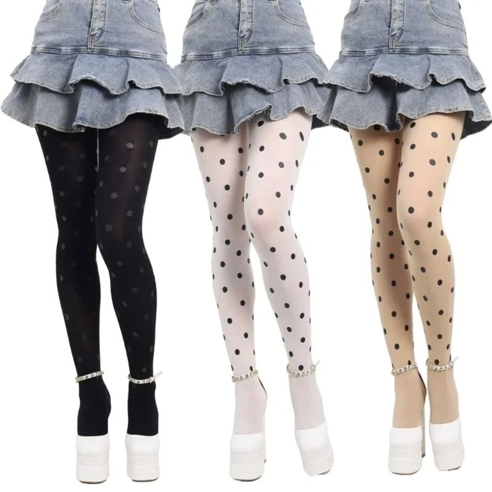 Timeless Polka Dot Textured Patterned Hosiery 0