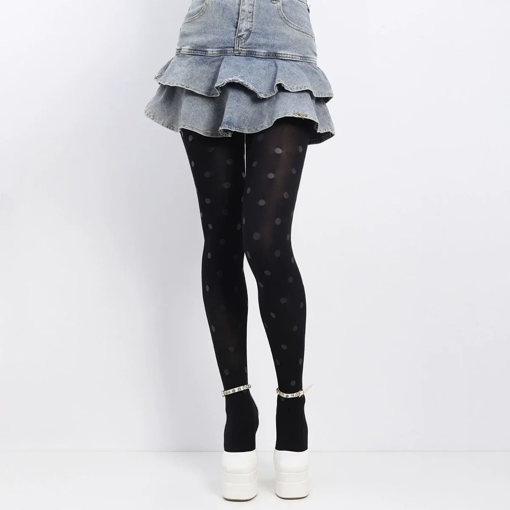 Timeless Polka Dot Textured Patterned Hosiery 3