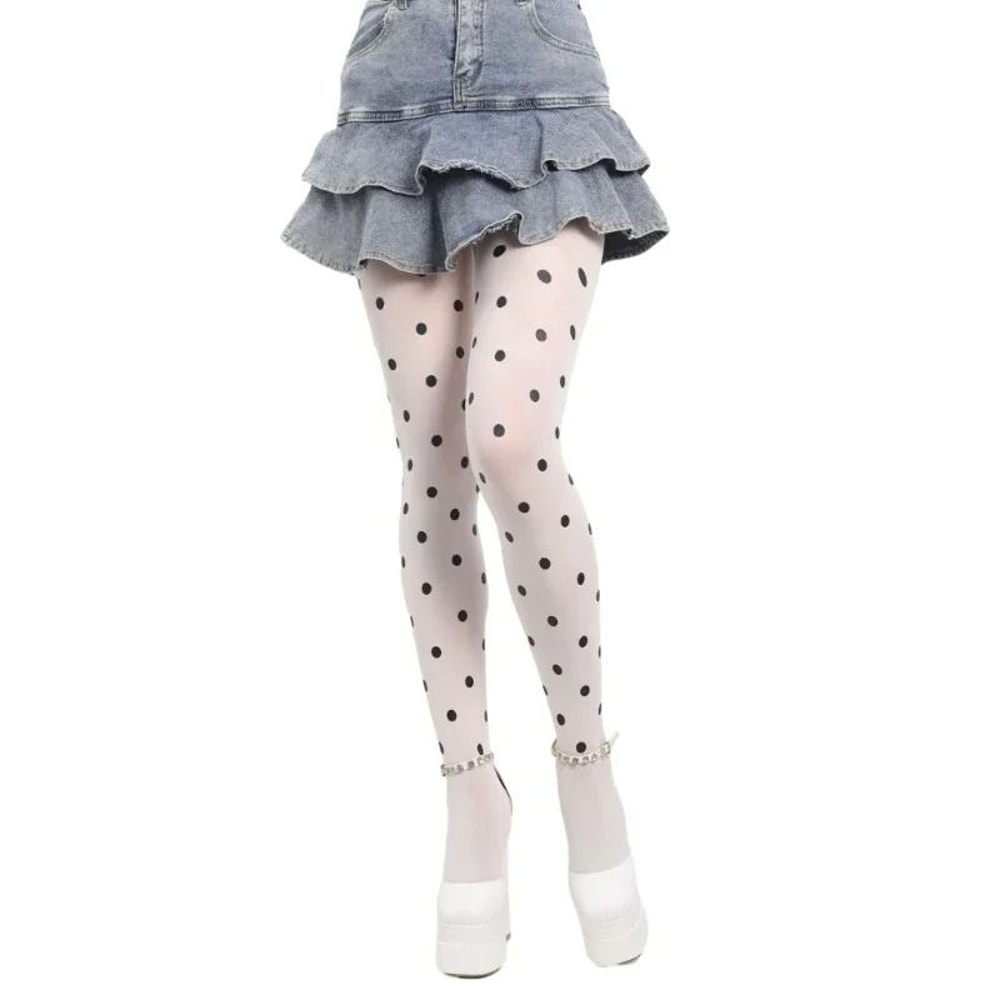 Timeless Polka Dot Textured Patterned Hosiery 7