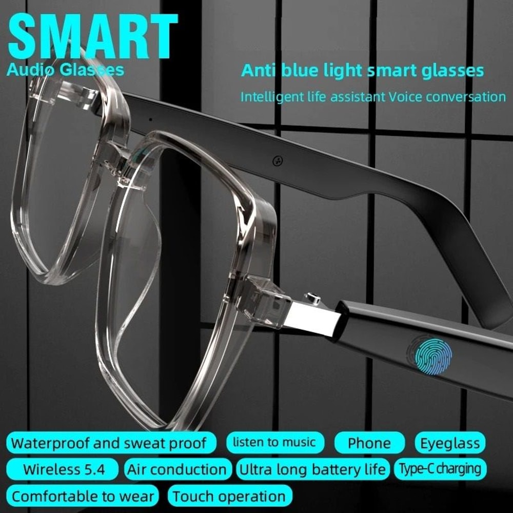 Panoramic Clear Lens Smart Audio Optic Frame 4