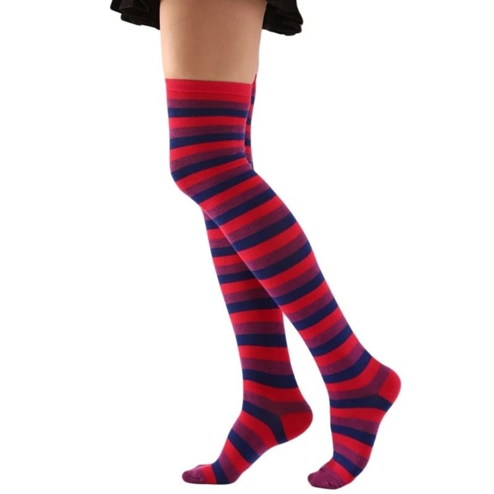 Vibrant Multi Tone Over Knee Aesthetic Socks 7
