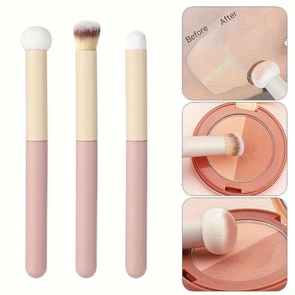Triple Set Soft Mushroom Head Cosmetic Applicators 1