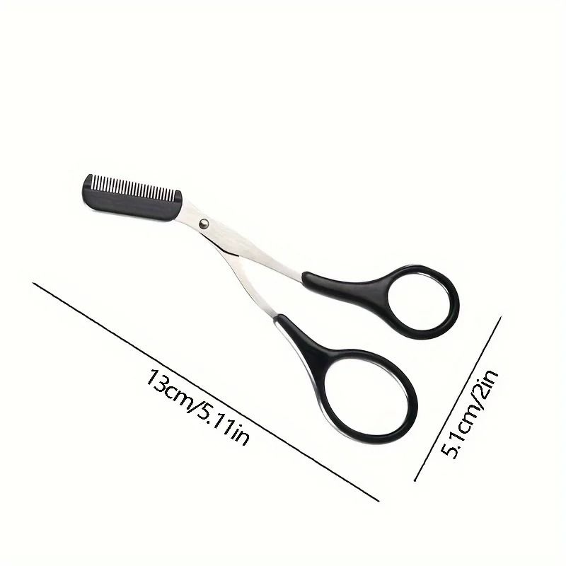 Pink Precision Brow Sculpting Scissors With Integrated Comb 1