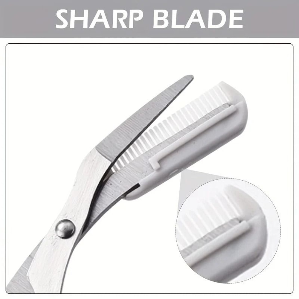Pink Precision Brow Sculpting Scissors With Integrated Comb 2