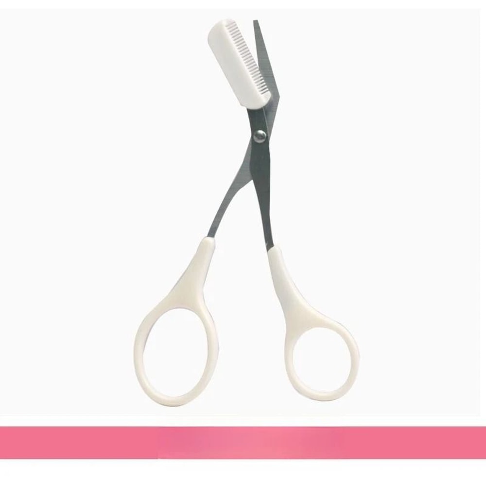 Pink Precision Brow Sculpting Scissors With Integrated Comb 7
