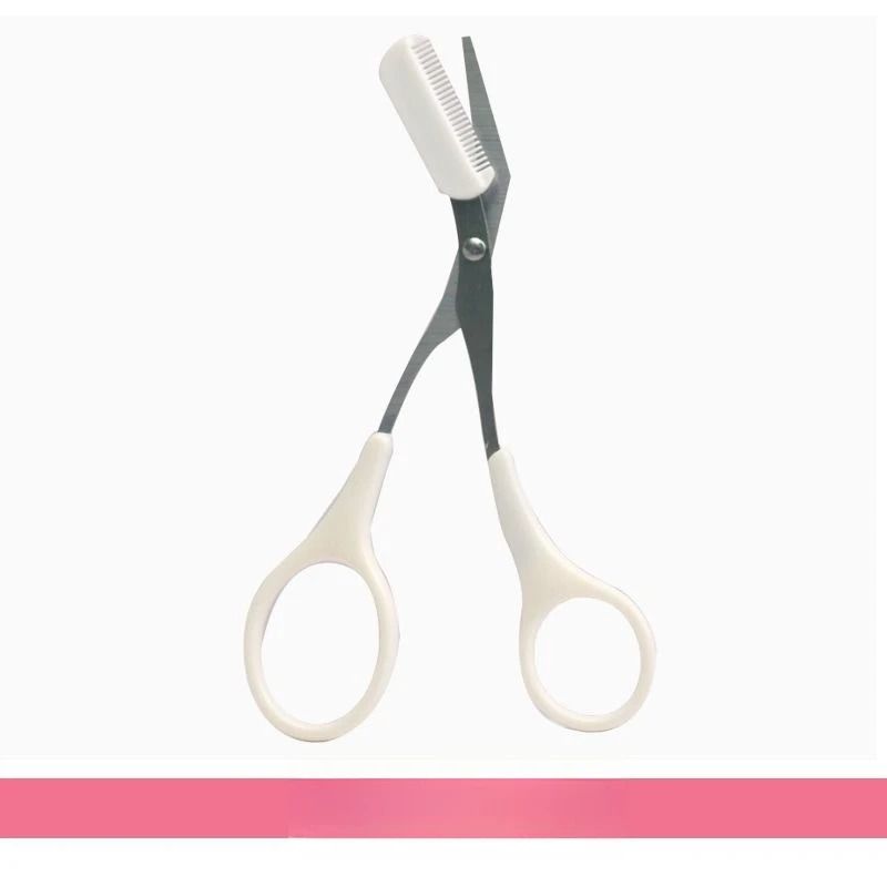 Pink Precision Brow Sculpting Scissors With Integrated Comb 7