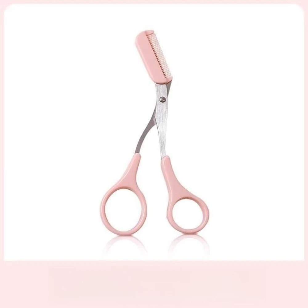 Pink Precision Brow Sculpting Scissors With Integrated Comb 8