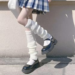 ribbed knit lolita leg warmers and boot cuffs
