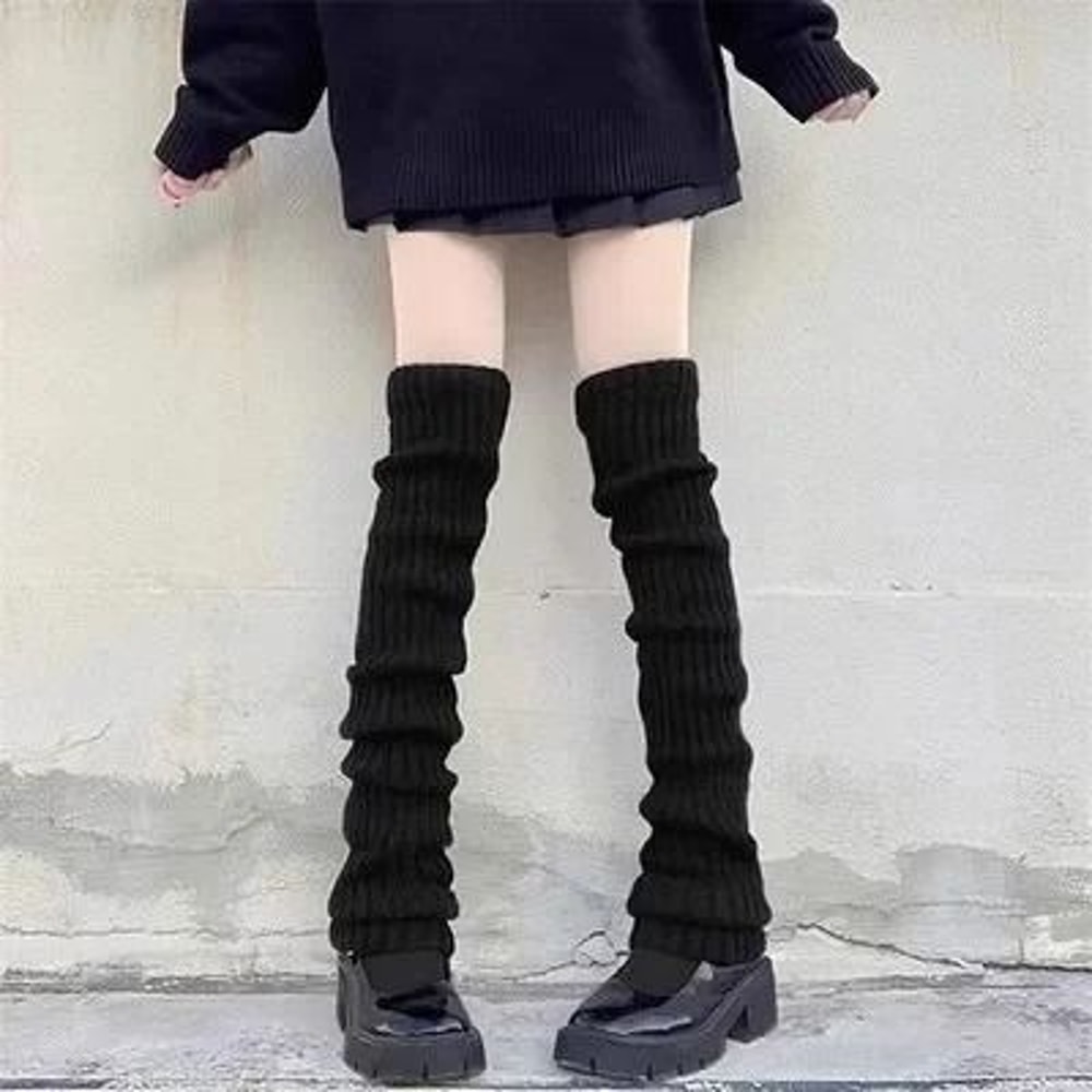 Ribbed Knit Lolita Leg Warmers And Boot Cuffs 10
