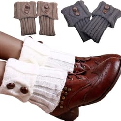 short rhombus geometric knit boot cuffs