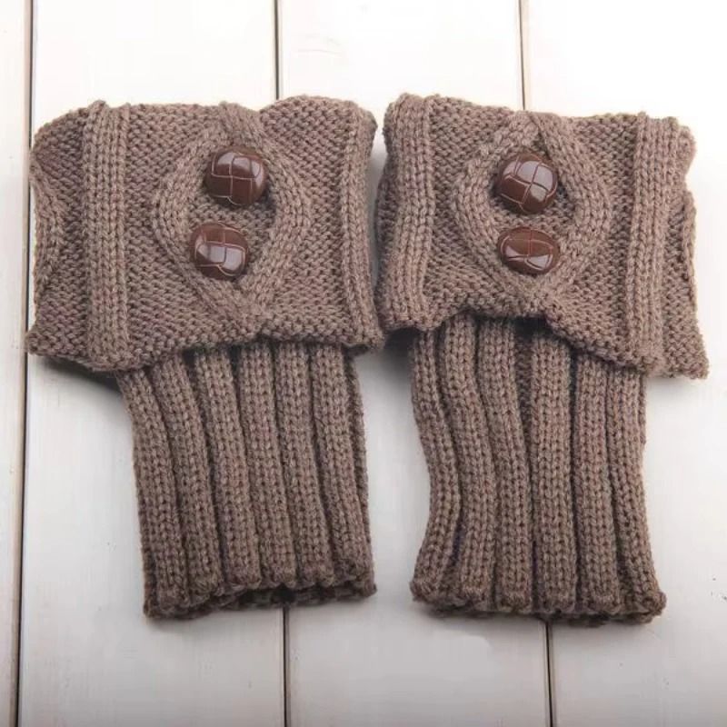 Short Rhombus Geometric Knit Boot Cuffs 2