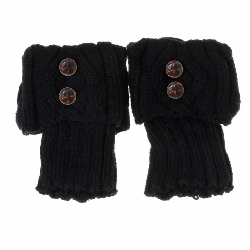 Short Rhombus Geometric Knit Boot Cuffs 5