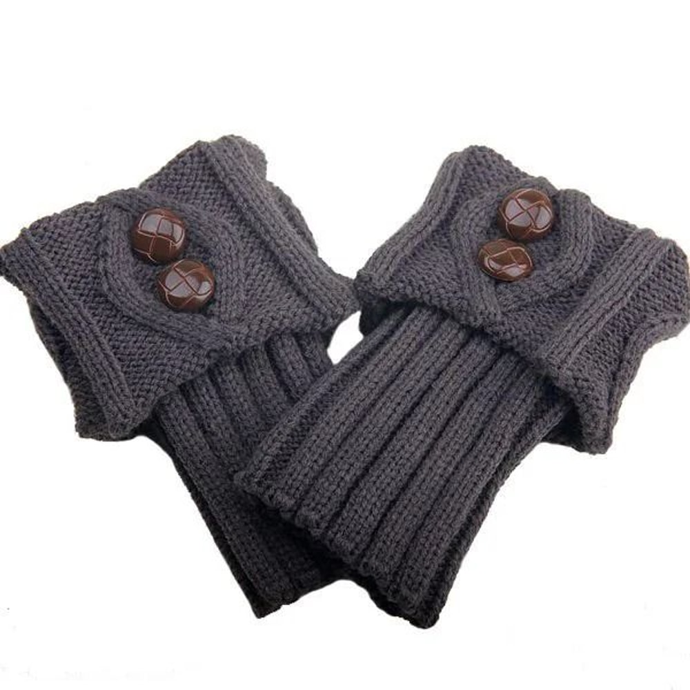 Short Rhombus Geometric Knit Boot Cuffs 8