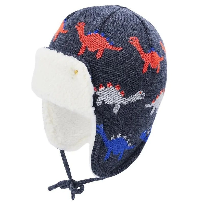 Plush Animal Character Infant Thermal Pilot Cap 1