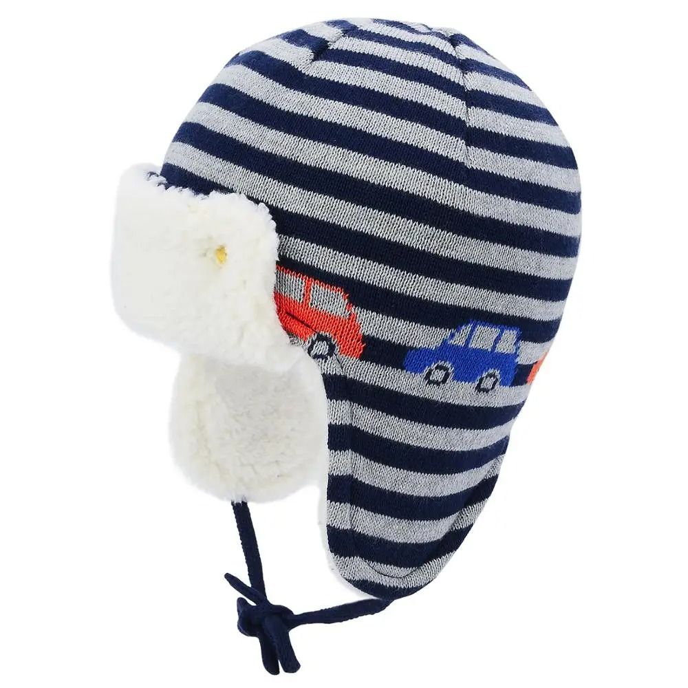 Plush Animal Character Infant Thermal Pilot Cap 4
