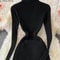Pleated Knit Slim Bodycon Sweater Dress 2
