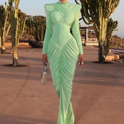 elegant ruched open back maxi dress