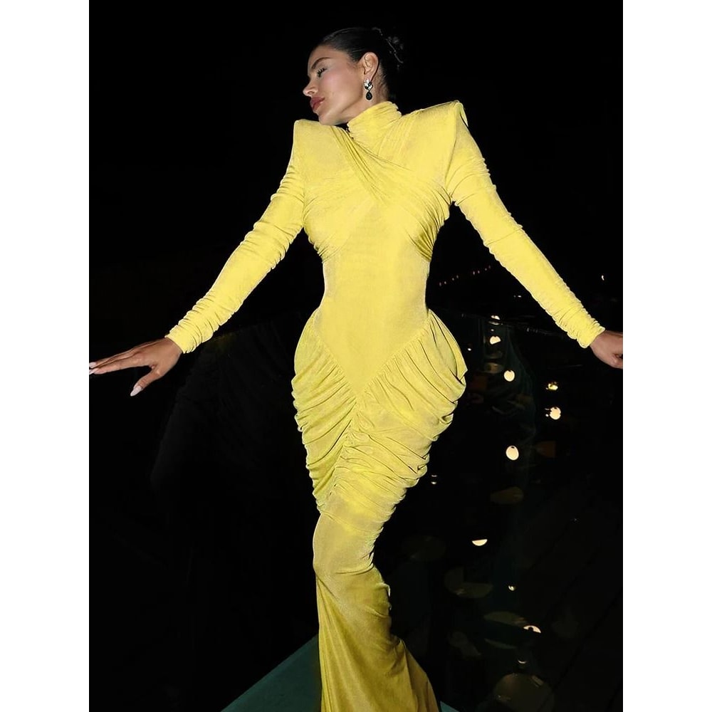 Elegant Ruched Open Back Maxi Dress 1