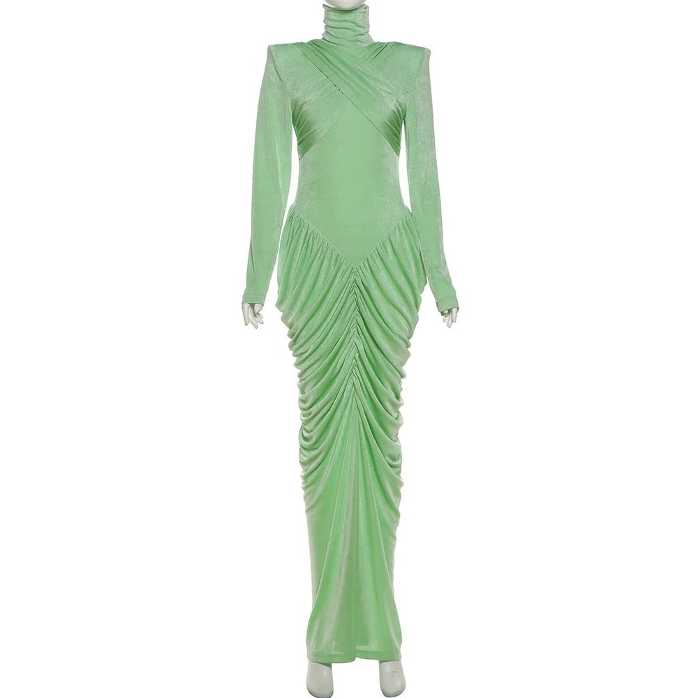 Elegant Ruched Open Back Maxi Dress 5