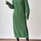Heavy Gauge Chunky Knit Turtleneck Maxi Dress 7