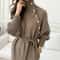Elegant Lace Up Button Detail Sweater Dress 2