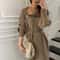 Elegant Lace Up Button Detail Sweater Dress 6