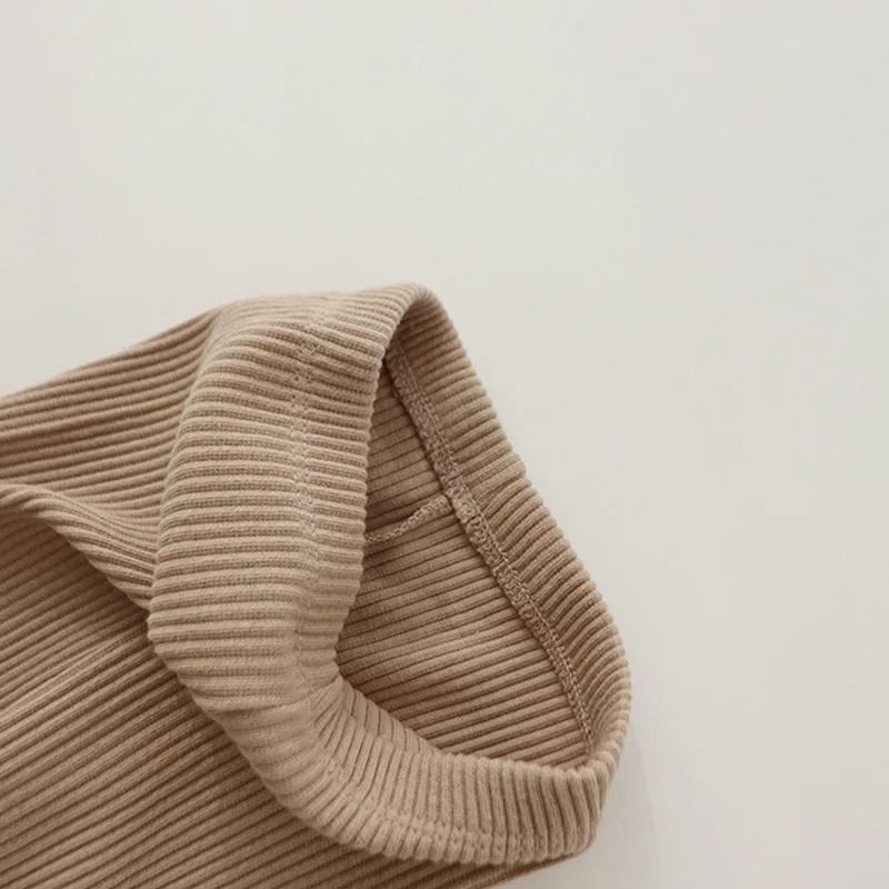 Ribbed Cotton Infant Leggings With Lace Detail 4