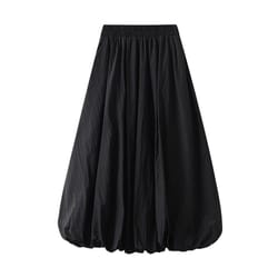 vintage balloon high waist puff maxi skirt