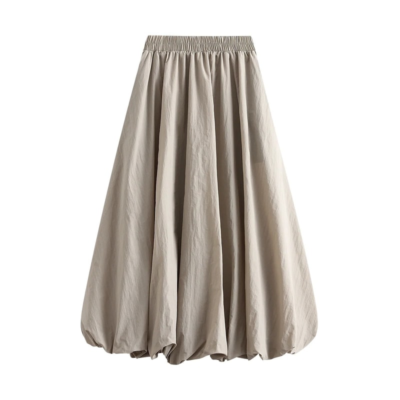 Vintage Balloon High Waist Puff Maxi Skirt 9