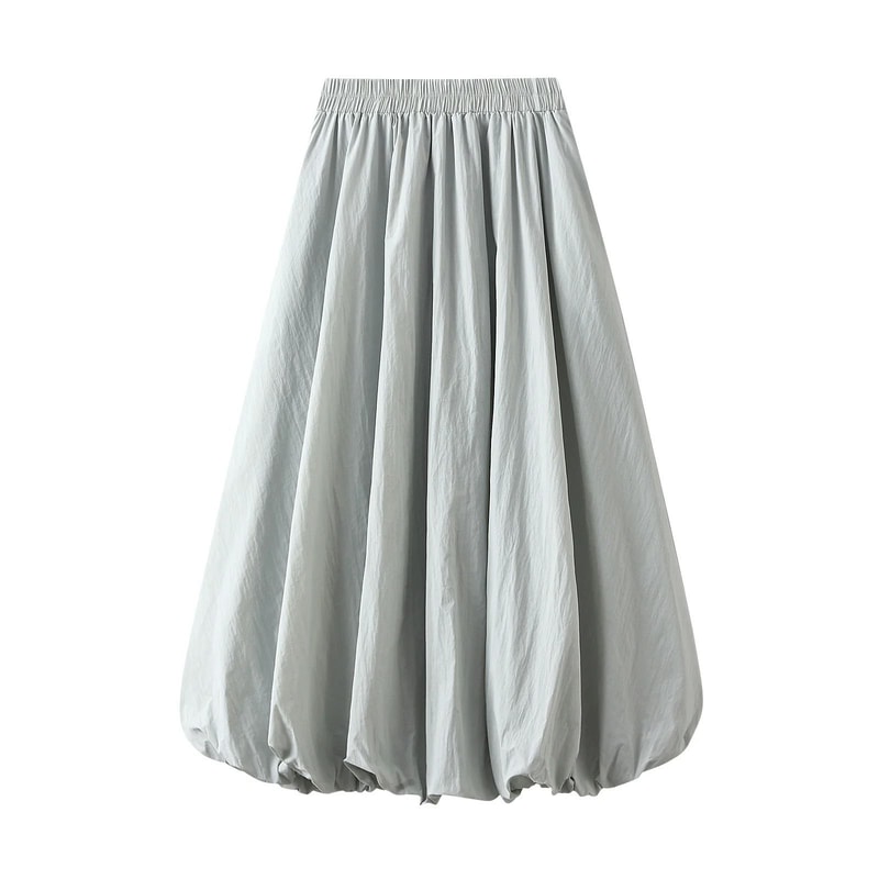 Vintage Balloon High Waist Puff Maxi Skirt 11