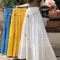 Boho Cotton Linen Slimming Midi Skirt 0