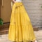 Boho Cotton Linen Slimming Midi Skirt 1